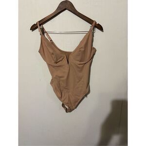 Brand New Popilush Women's Medium Tan Sleeveless One Piece Bodysuit Shapewear